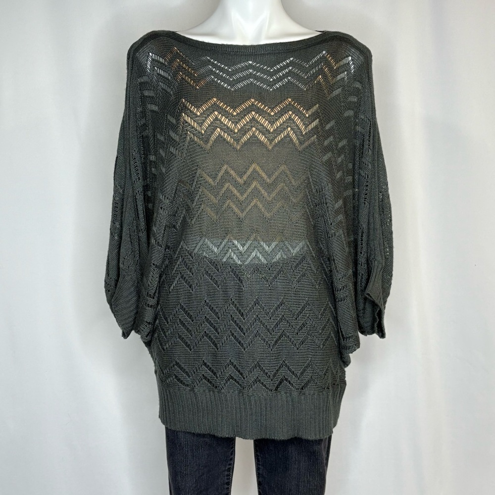 Roommates Knit Slit Sleeve Batwing Top, 3X